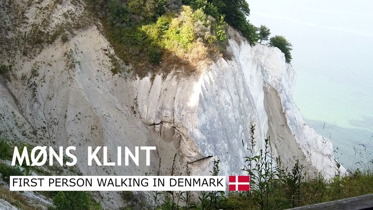 First person walk at Møns Klint in Denmark
