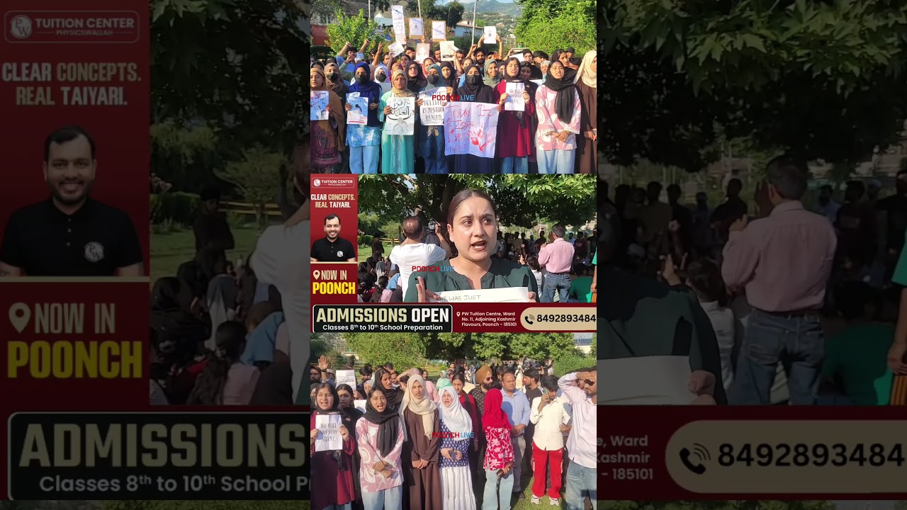Hundreds of Youth Protest in Poonch Over Death of 13-Year-Old Girl Under Mysterious Circumstances.