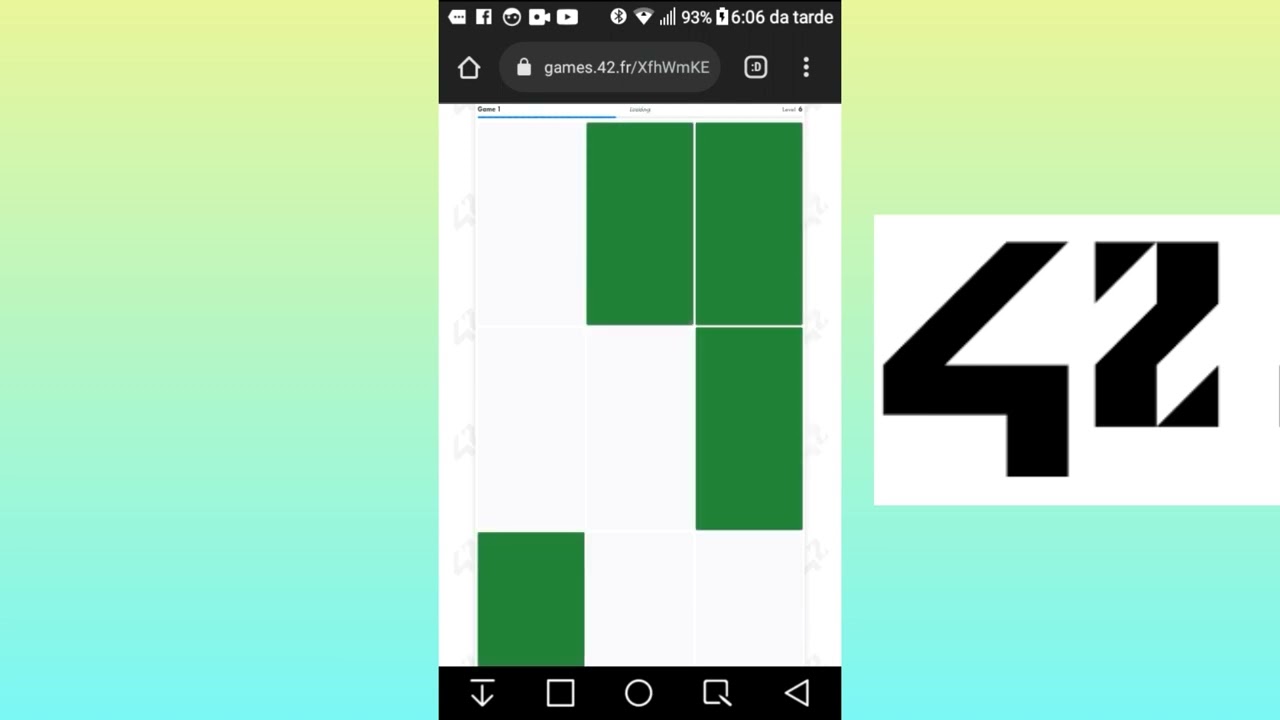 Jogo de memorização da escola 42 pelo celular