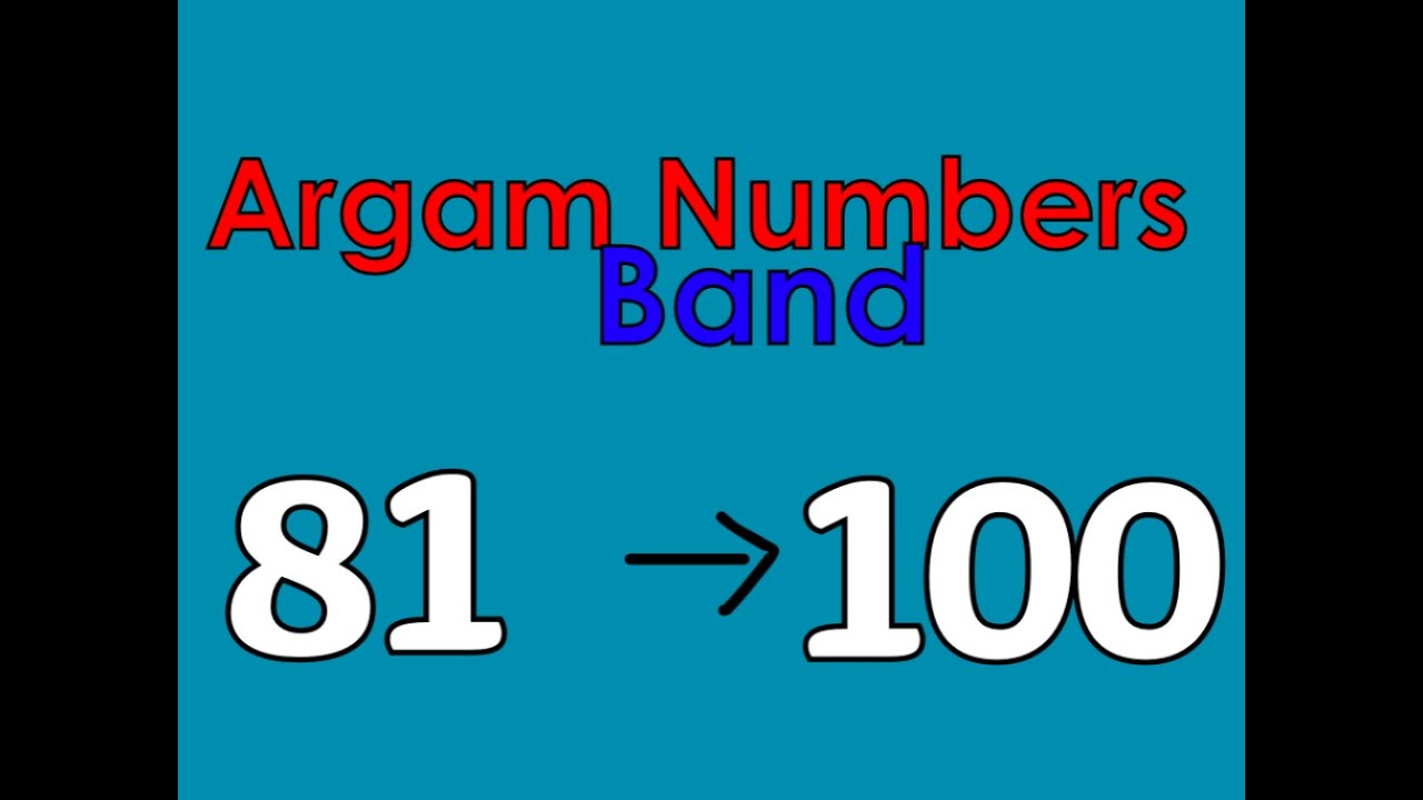 Argam Numbers Band: 81 to 100