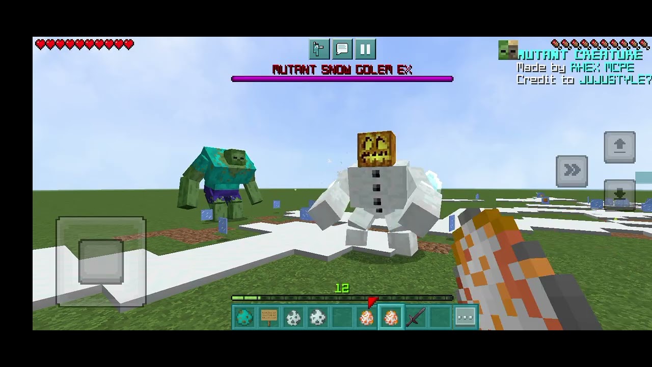 All zombies vs snow golems in a row