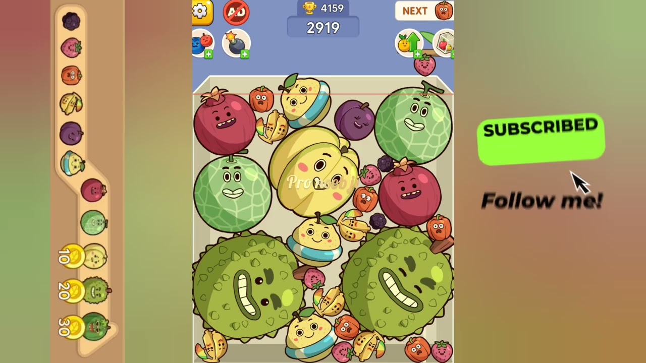 Fruit Merge Gameplay 🍉 |  Noob to Pro Challenge | Pronoobji 🎮 