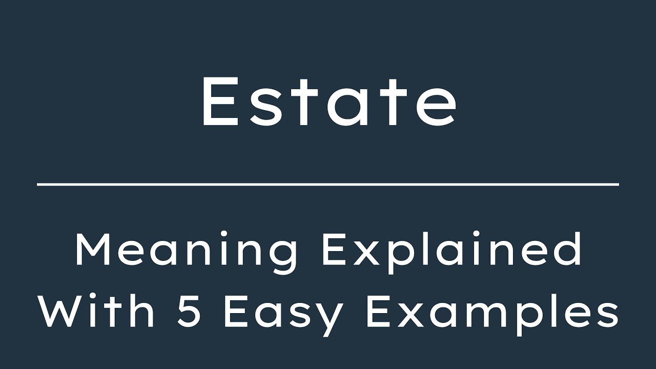 What Does Estate Mean? Estate Meaning in English With 5 Example Sentences