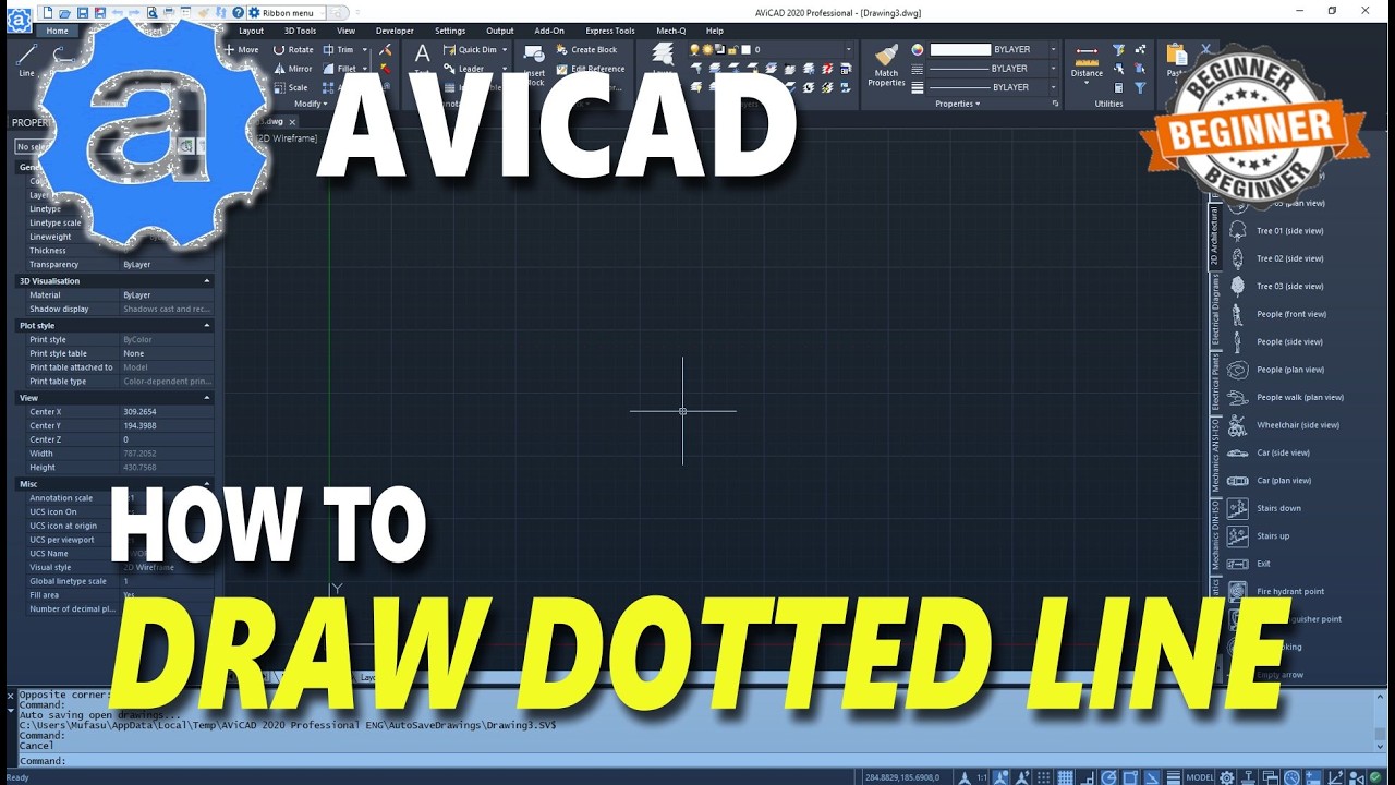 How To Draw Dotted Line In AviCAD