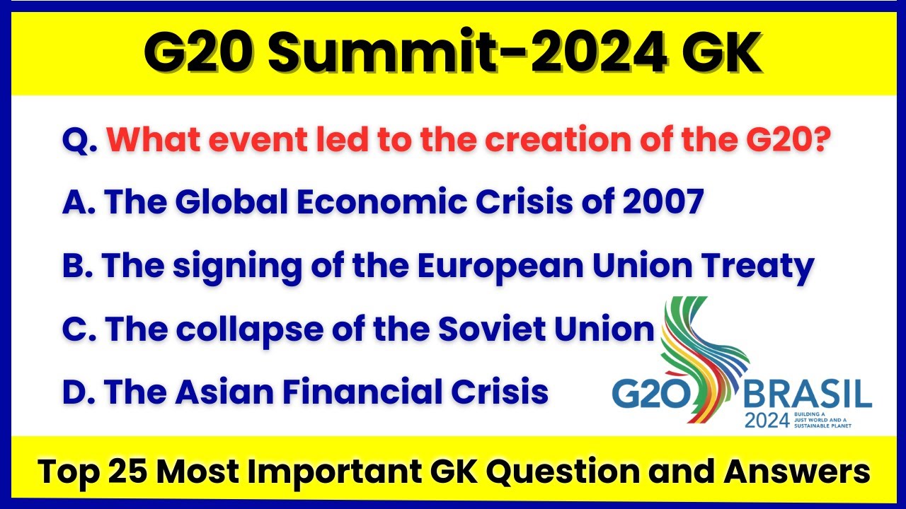 G20 Summit 2024 Current Affairs | Summits and Conferences 2024 | G20 Summit 2024 GK in English