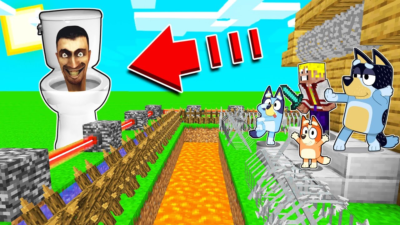 7 HACKS de CONSTRUCCIÓN SEGURA contra SKIBIDI TOILET GIGANTE en MINECRAFT