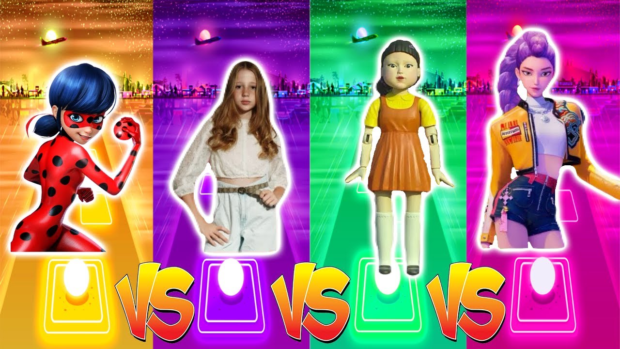 Lady bug 🆚 Like Nastya 🆚 SQUID Game 🆚 K Pop Demon Hunters   Tiles Hop