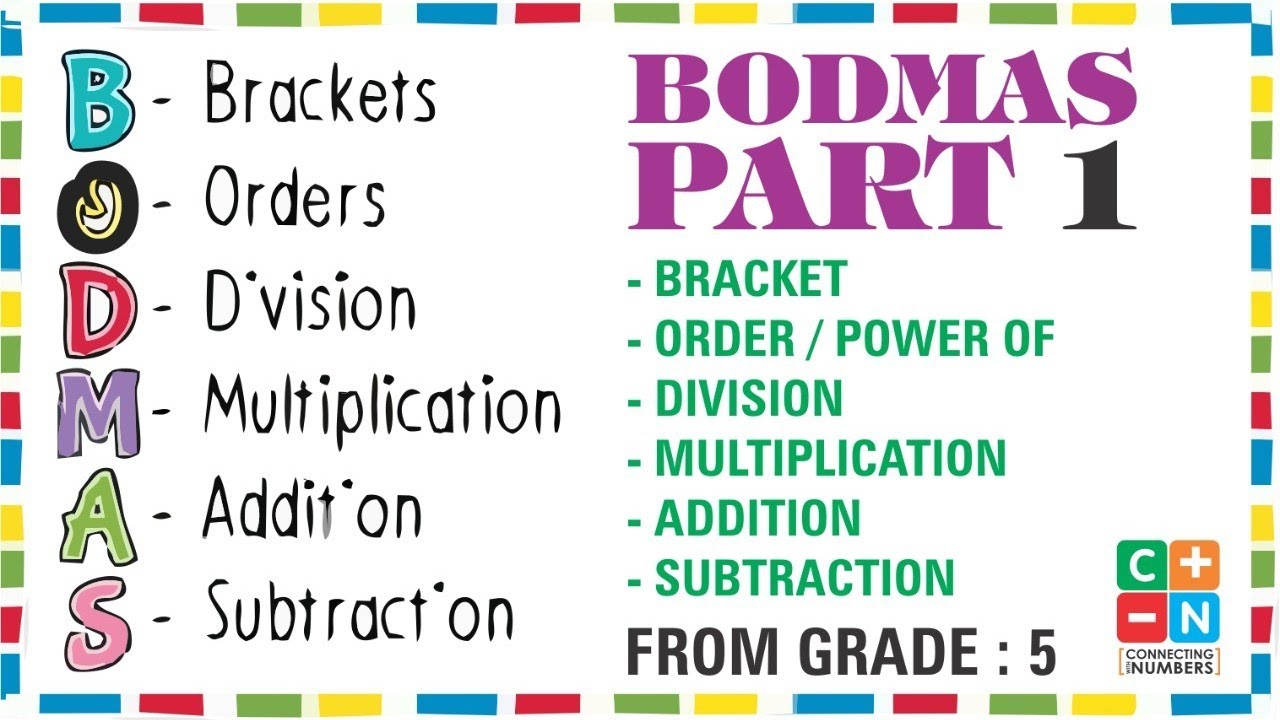#BODMAS#PART 1# BRACKET#ORDER# POWER#DIVISION#MULTIPLICATION#ADDITION#SUBTRACTION