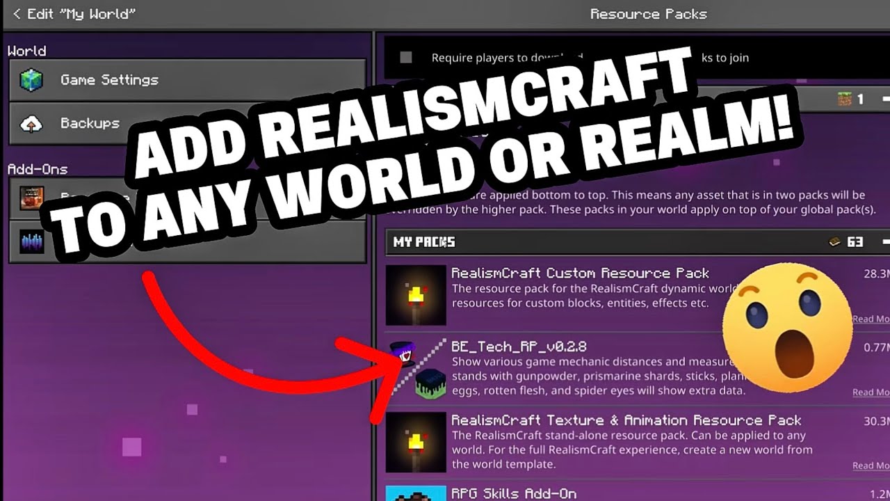 Add Complete RealismCraft Resources to ANY world or realm