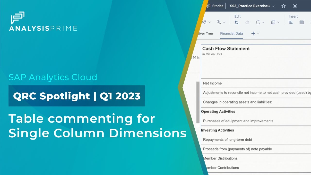 QRC Q1 2023 | Table Commenting for Single-Column Dimensions in SAP Analytics Cloud