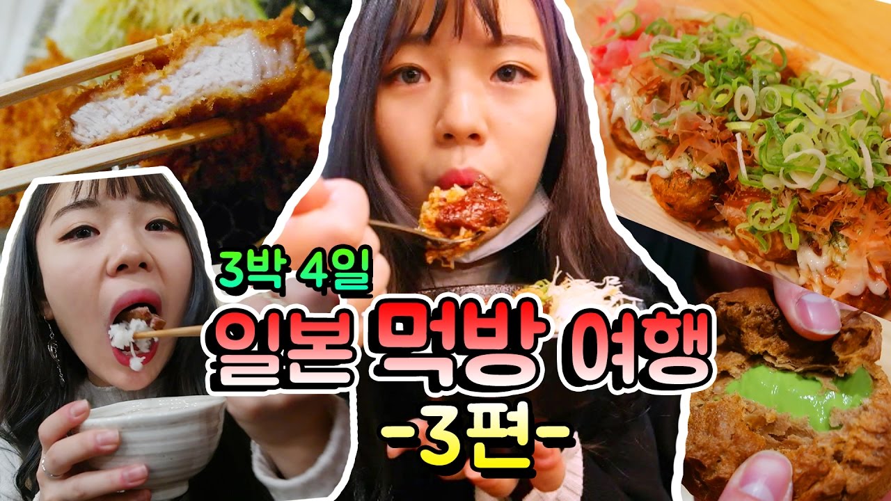 [시니] 일본 먹방 여행 3편 - 일본맥도날드,돈까스,왕슈크림,당고,아이스크림,타코야끼