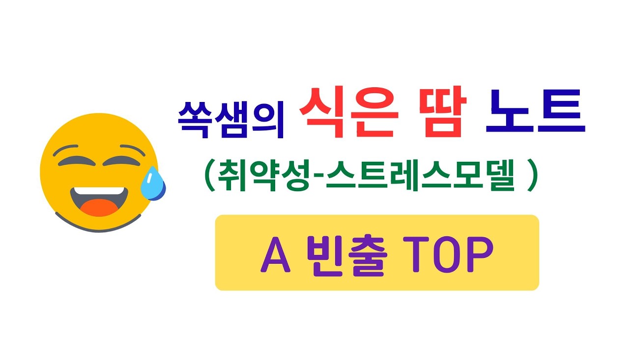 취직 스트레스에 발광 | 취약성-스트레스 모델 (임상심리사 2급 실기 A급 빈출)