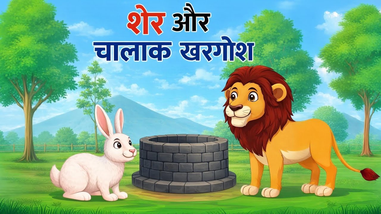 शेर और चालक खरगोश  | hindi stories | hindi kahani | moral stories | animated 