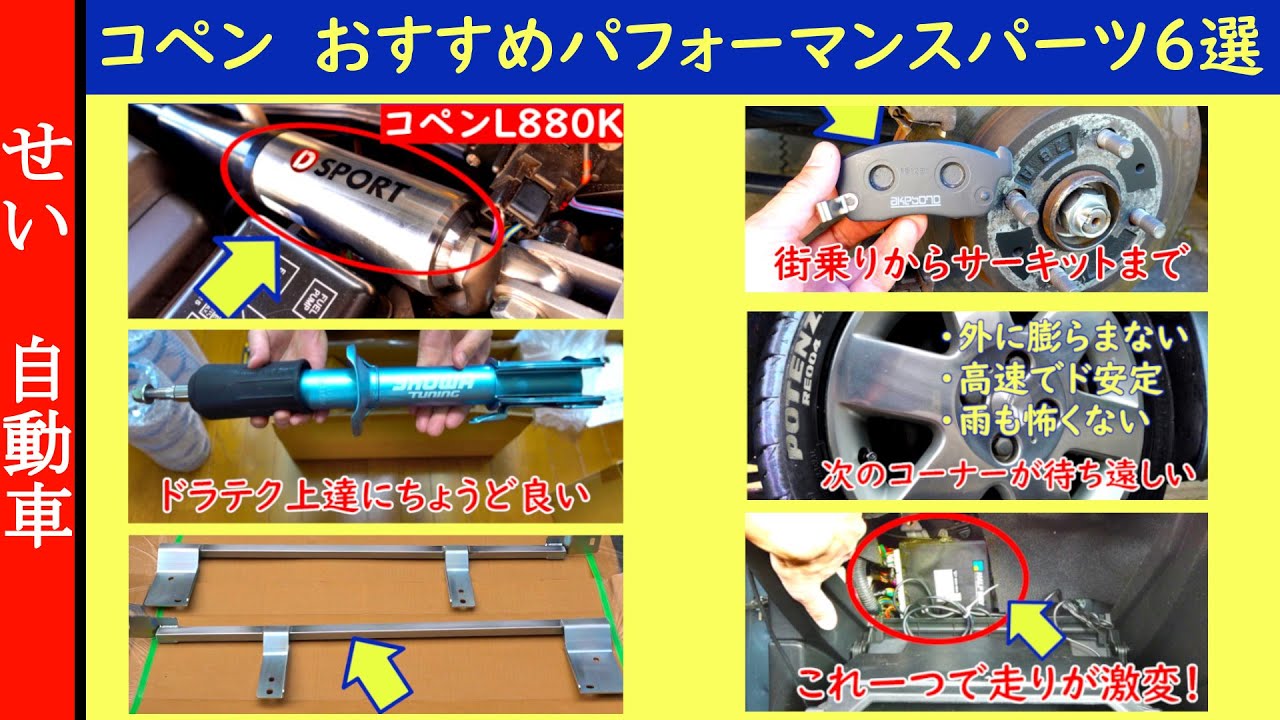 乗り心地と走りを両立！コペン(L880K)のおすすめパフォーマンスパーツ６選をじっくり紹介するよ