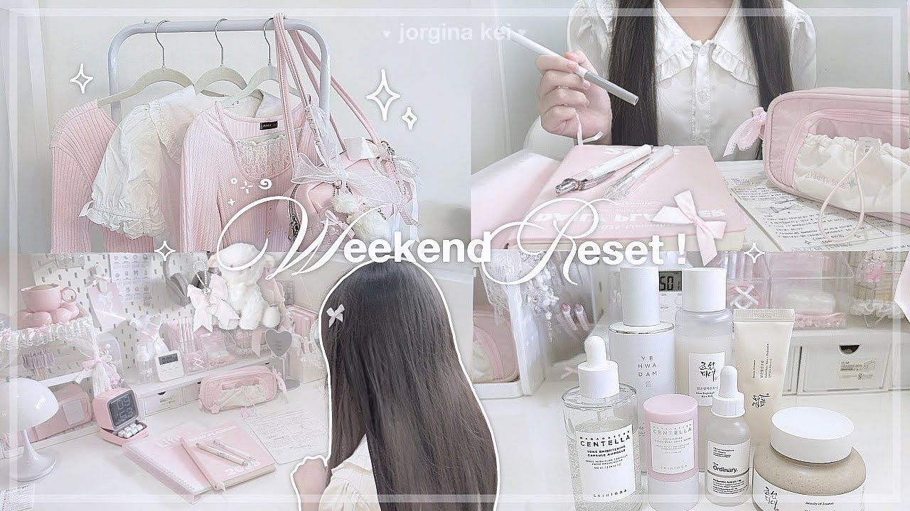 WEEKEND RESET ROUTINE~ 🎀 | productive & cozy days, studying, room makeover, haul | jorginakei