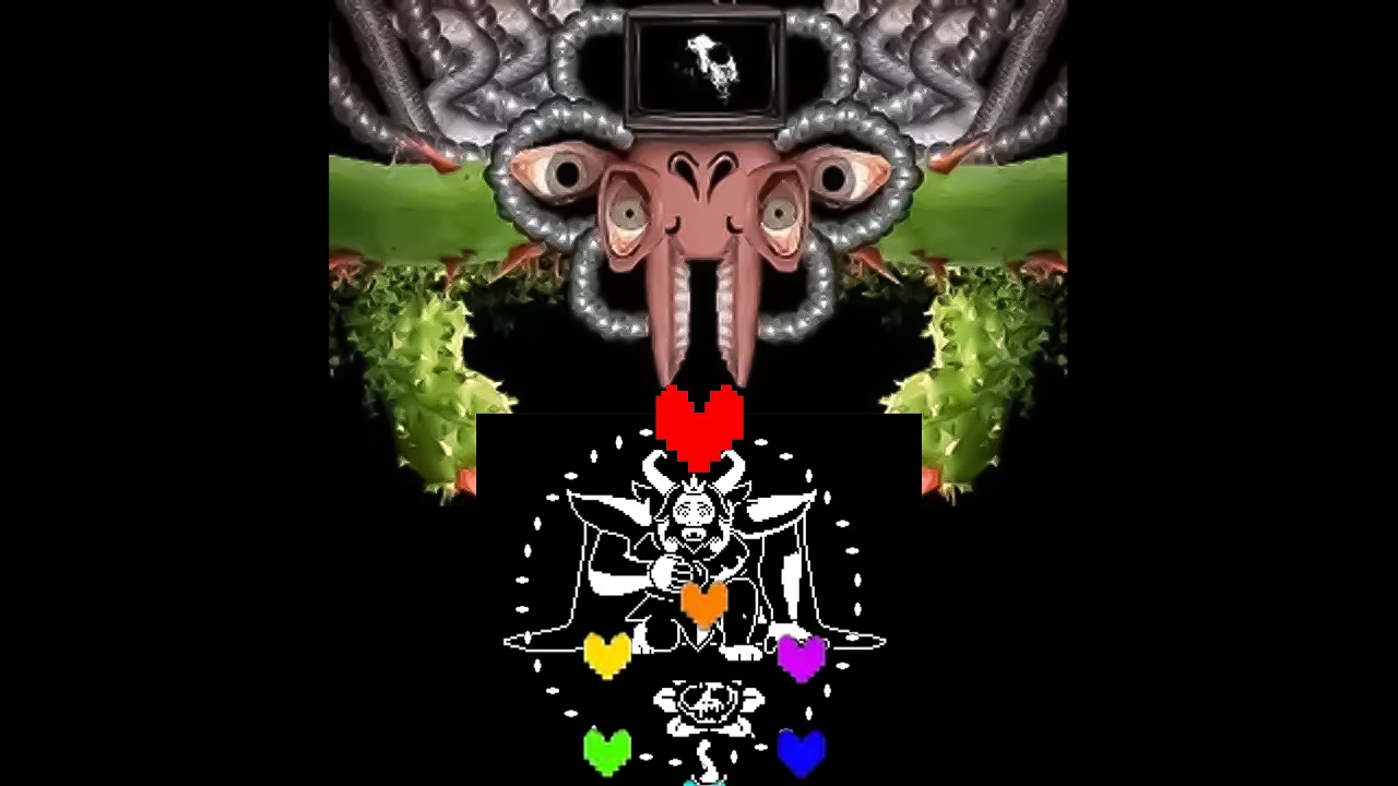 Fighting omega Flowey in Undertale