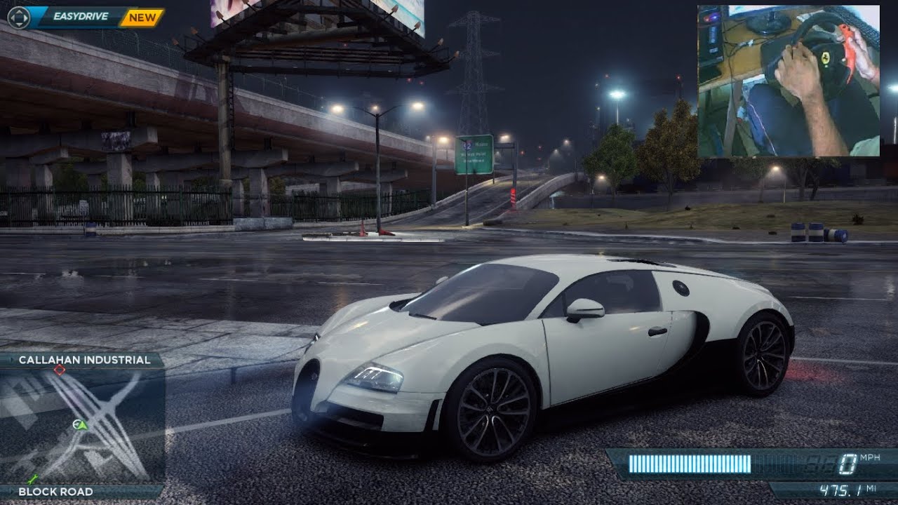 Bugatti veyron Drift with Ferrari Racing wheel NFS Most Wanted