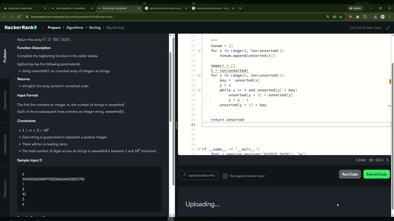 Hackerrank  Big Sorting Fail