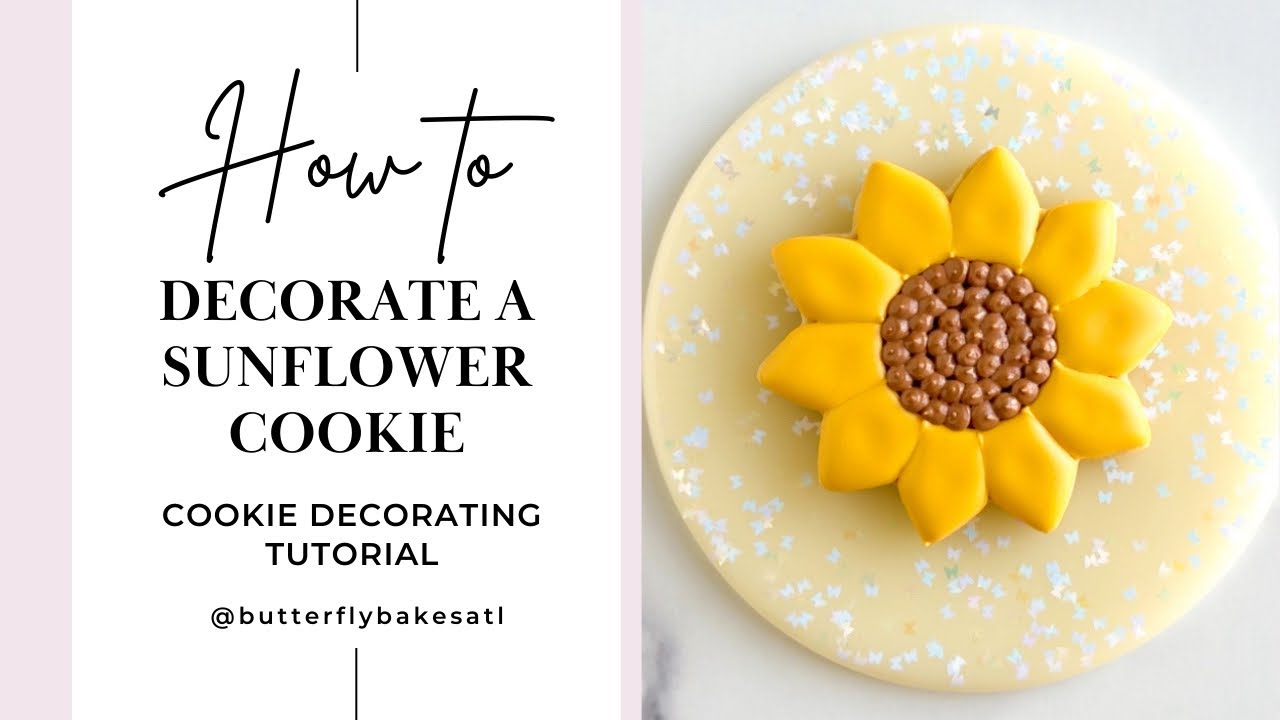 How to Decorate a Sunflower Cookie with Royal Icing | Cookie Decorating Tutorial for Beginners