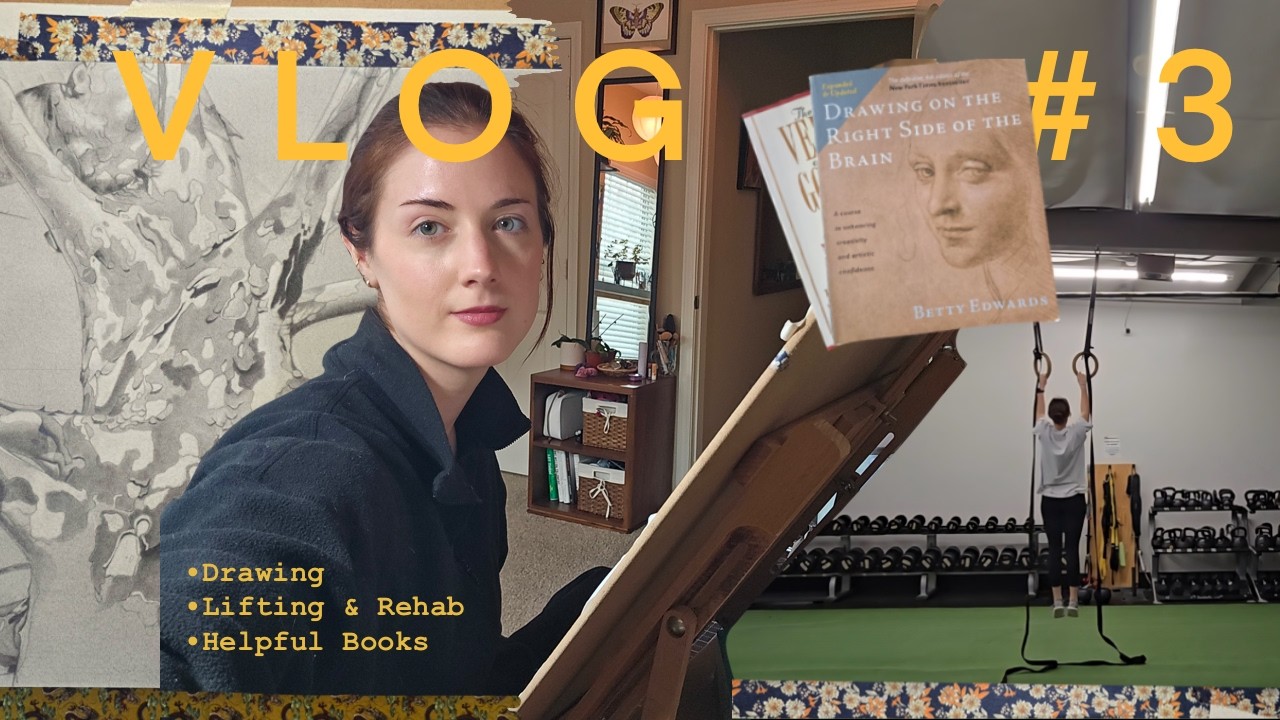 Draw With Me | Materials/ Favorite Creative Books / Another workout split 🏋️‍♀️