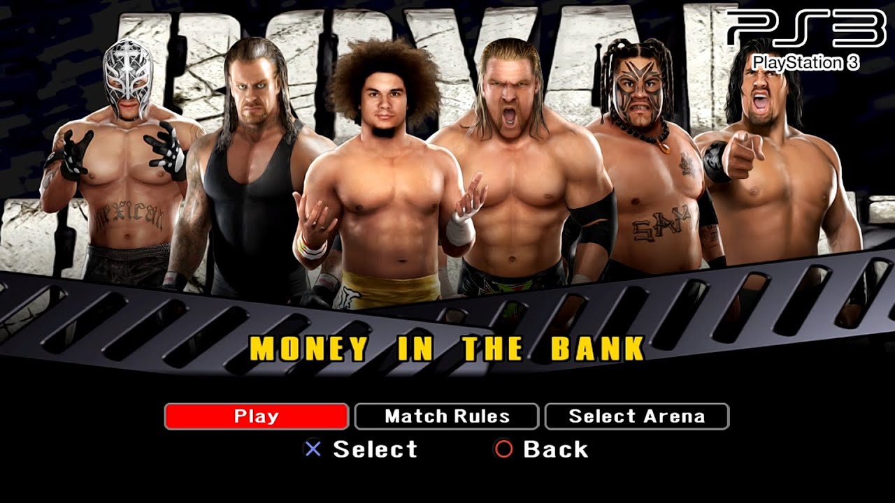 WWE SVR 2008 - Carlito,TripleH,Undertaker,Umaga,ReyMysterio,TheGreatKhali - 6-Man Money in The Bank