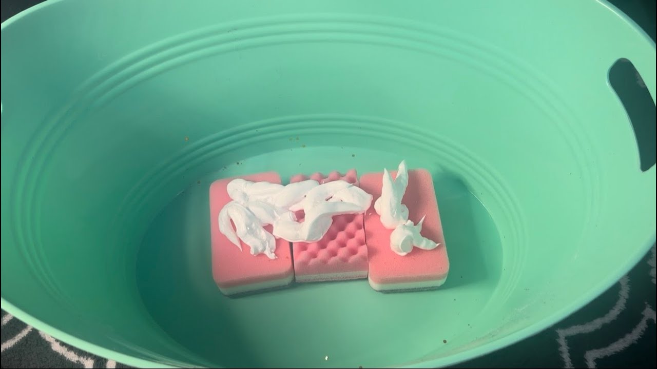 Sponge ASMR - Shaving Foam & Glitter Sponge Ripping