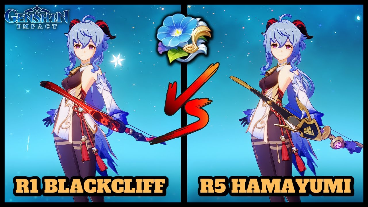GANYU: R1 BLACKCLIFF WARBOW VS R5 HAMAYUMI! (COMPARISON) | Genshin Impact