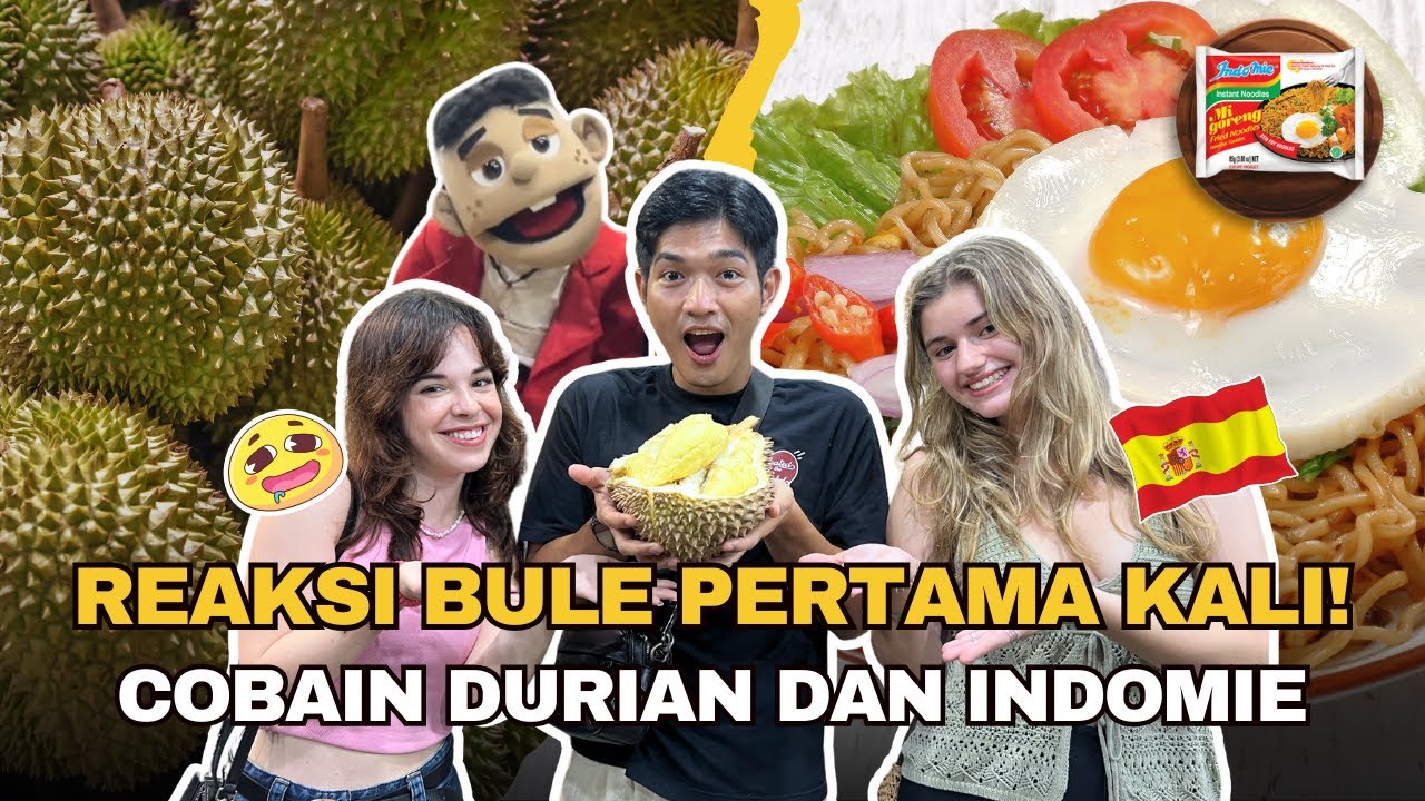 REAKSI BULE SPANYOL MAKAN DURIAN, MUKANYA KOCAK BIKIN NGAKAK!!