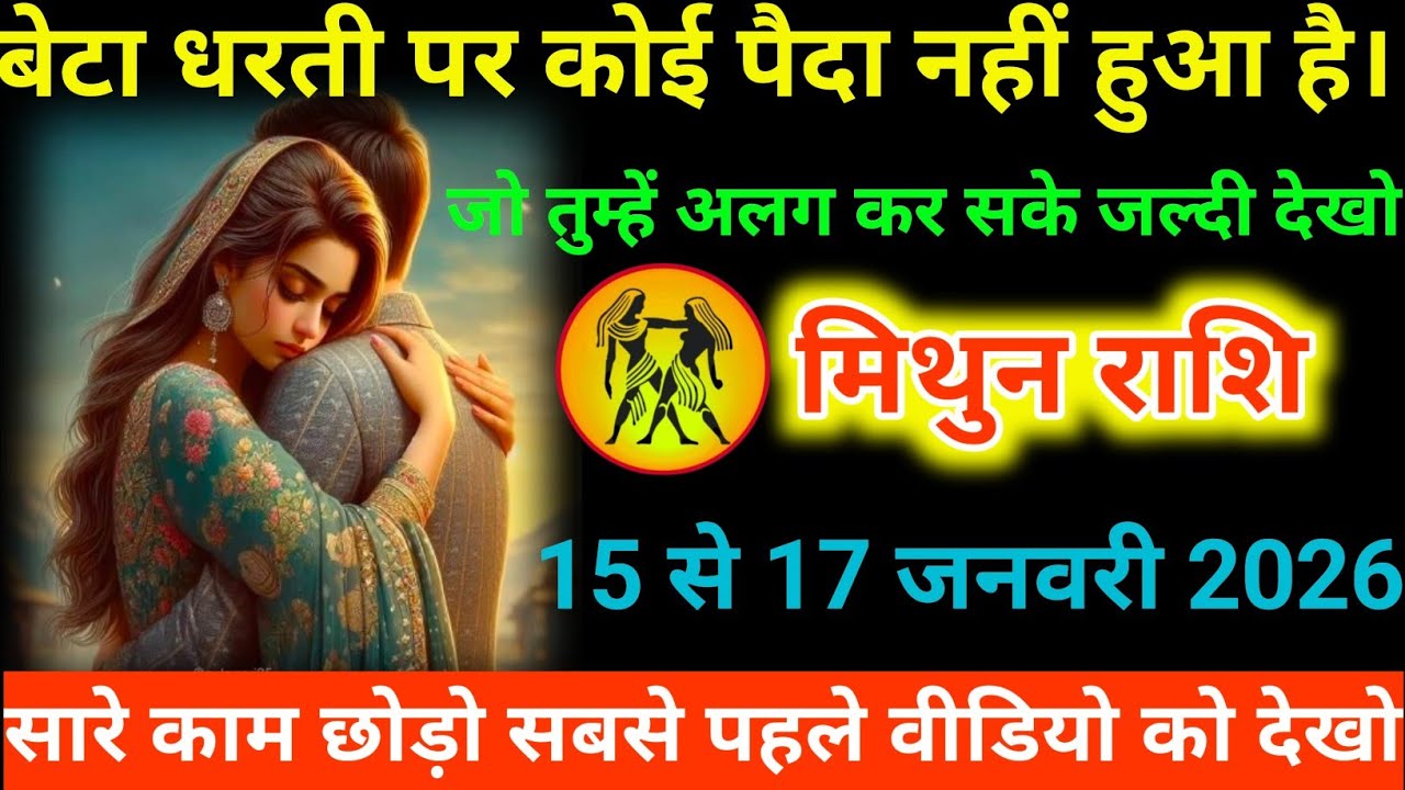 #मिथुन राशि वालों बेटा धरती पर कोई पैदा नहीं हुआ है।जो तुम्हें अलग कर सके जल्दी देखो#