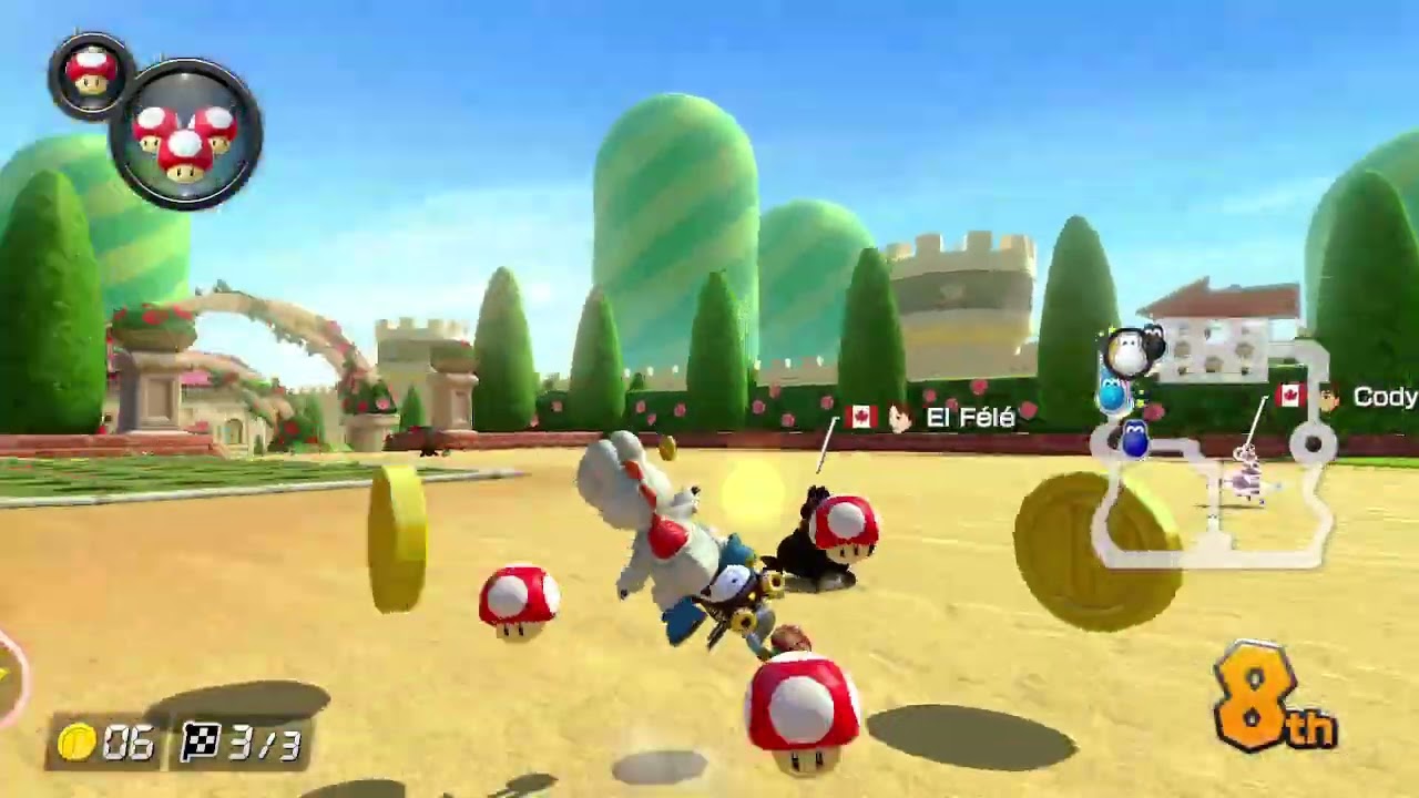 white yoshi did pretty good here mario kart