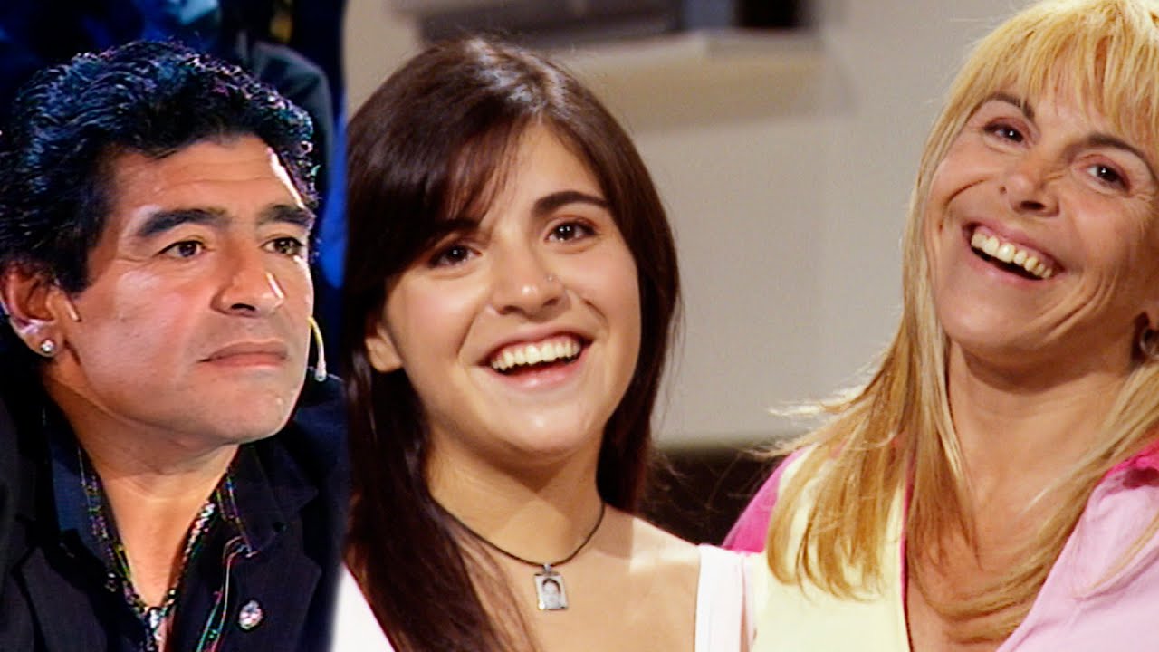 El día que Diego Maradona jugó con Gianinna y Claudia en 