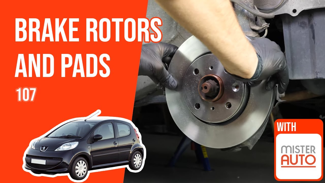 How to replace the front brake discs and pads Peugeot 107 🚗