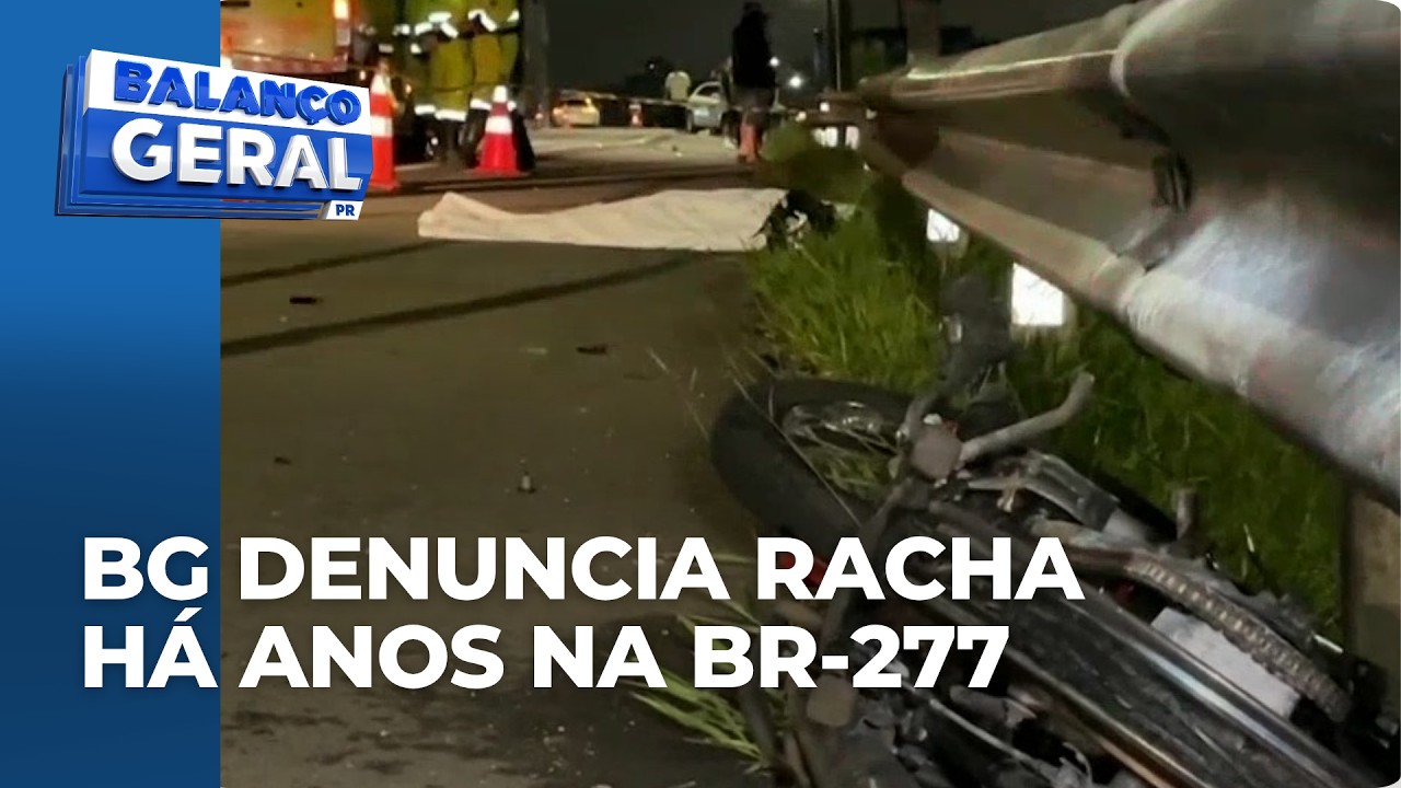 Carros que estariam fazendo racha na BR-277 causam morte de motoboy; vítima 'voou' e moto explodiu