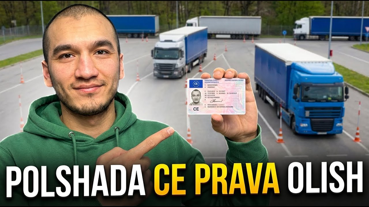 Polshada CE kategoriya pravaga o’qish va bir kunda Ishga joylashganim haqida!
