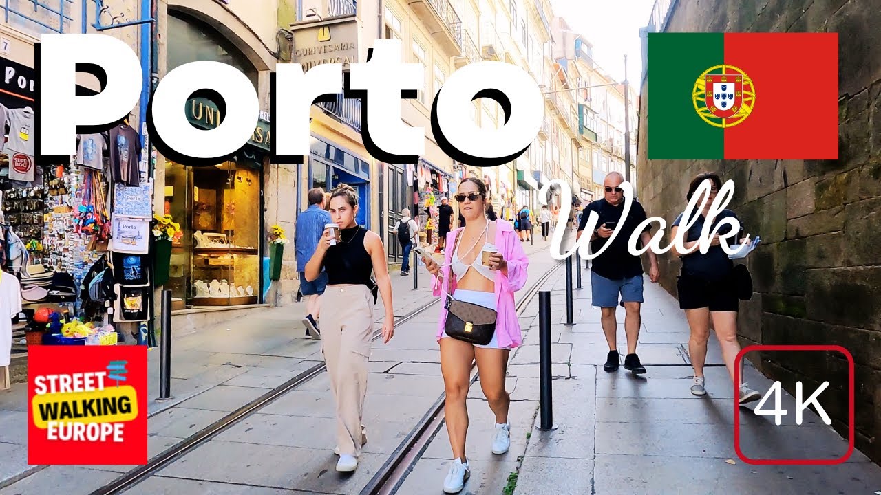 Porto Portugal 4K Walking Tour - Winter Street Walk