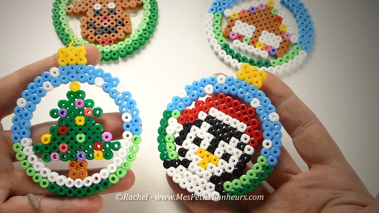 DIY - BOULES de Noël en PERLES Hama - PINGOUIN et SAPIN