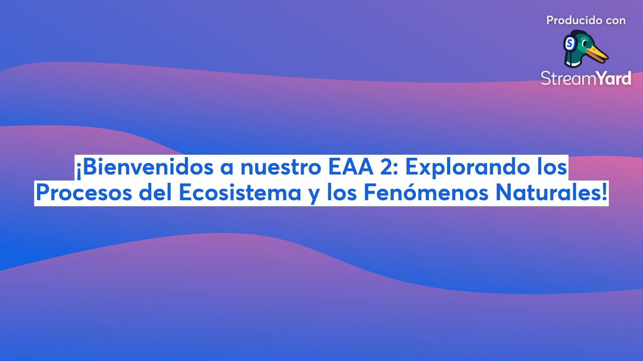 ¡Bienvenidos a nuestro EAA 2: Explorando los Procesos del Ecosistema y los Fenómenos Naturales!
