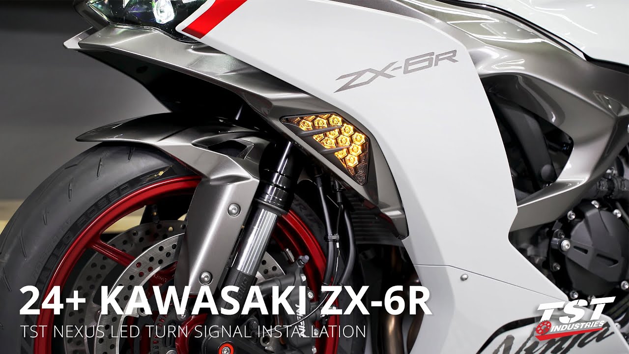 Как установить последовательные сигналы поворота TST Nexus на Kawasaki ZX-6R 2024+ от TST Industries