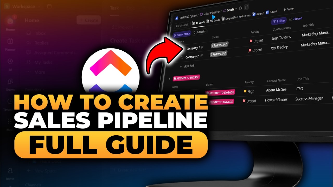 How To Create a Sales Pipeline in ClickUp (𝟮𝟬𝟮𝟲) | 100% WORKS | NO Yapping, To The Point & EASY!