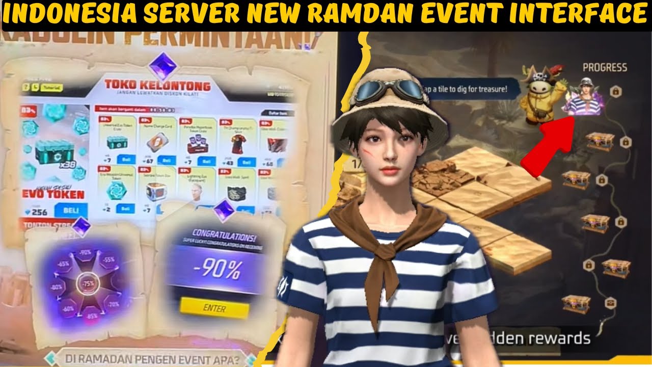 FF Indonesia Server 😱 NEW Ramadan Event Interface + Discount Event! | New Event Today
