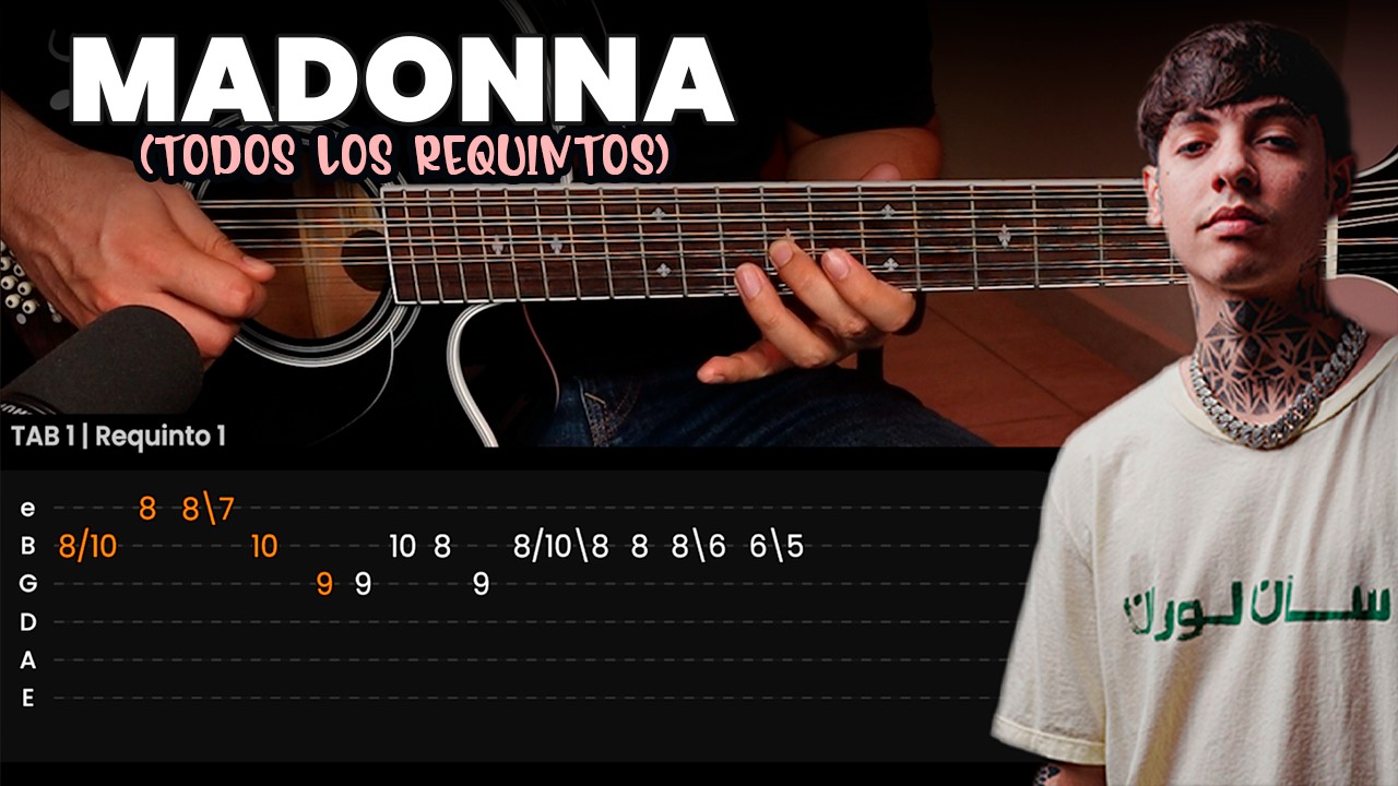 MADONNA - Natanael Cano En Guitarra (Todos los REQUINTOS) Tutorial Original | The Yerena