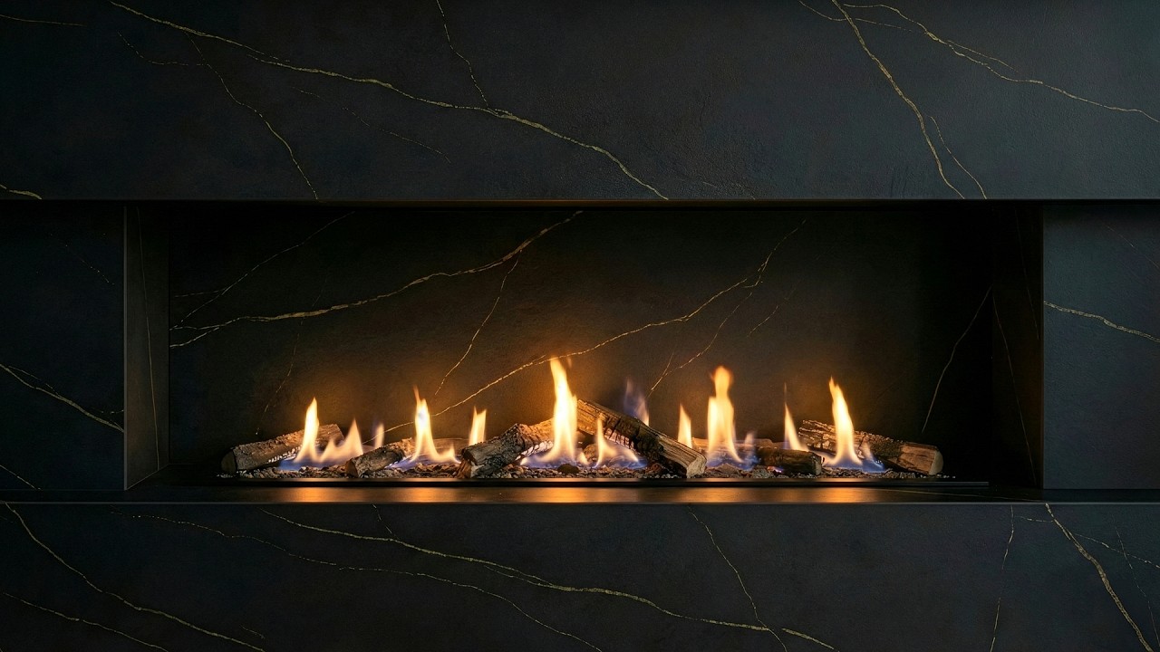 Modern Fireplace Ambience | Black Laurent Fireplace | 10 Hours