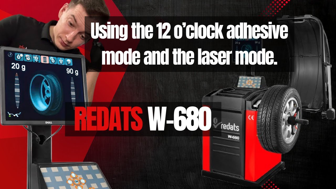 12 o’clock Adhesive Mode & Laser Mode – REDATS W-680 Wheel Balancer in Action!