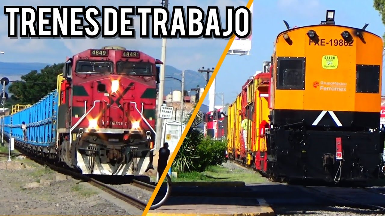 ¡ESTOS SON LOS TRENES DE TRABAJO y DE AUXILIO DE FERROMEX EN DISTRITO LA BARCA, LÍNEA I!