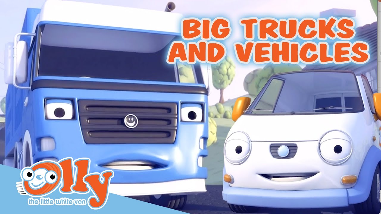Cars for Kids - Big Trucks and Vehicles | Olly the Little White Van