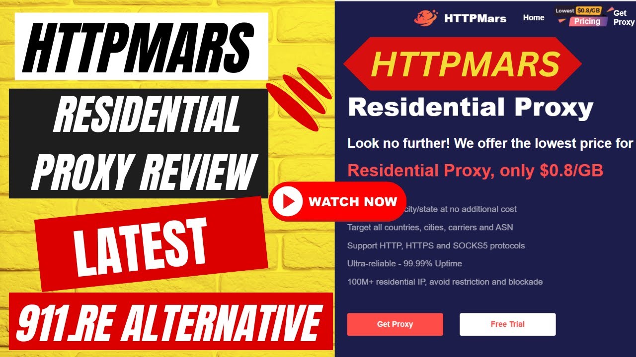 HTTPMars Residential Proxy Site Review||Cheap 911.re Alternative