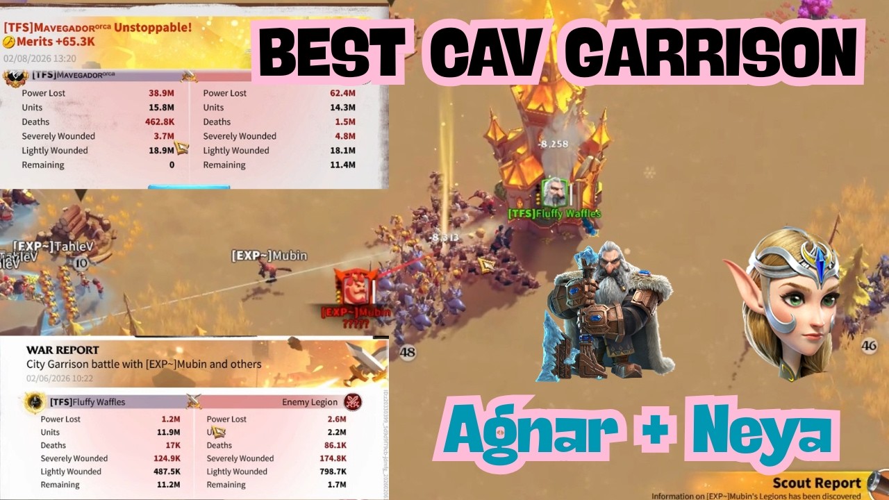 BEST CAVALRY GARRISON | AGNAR & NEYA [MUBIN CANCELS RALLY ON FLUFFY] CALL OF DRAGONS!