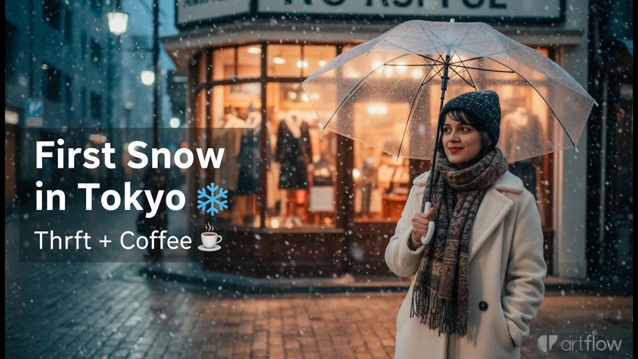 Tokyo’sFirst Snow of 2026 ❄️ Cozy Thrift Shopping + FamilyMart #TokyoVlog #FirstSnow #ThriftShopping