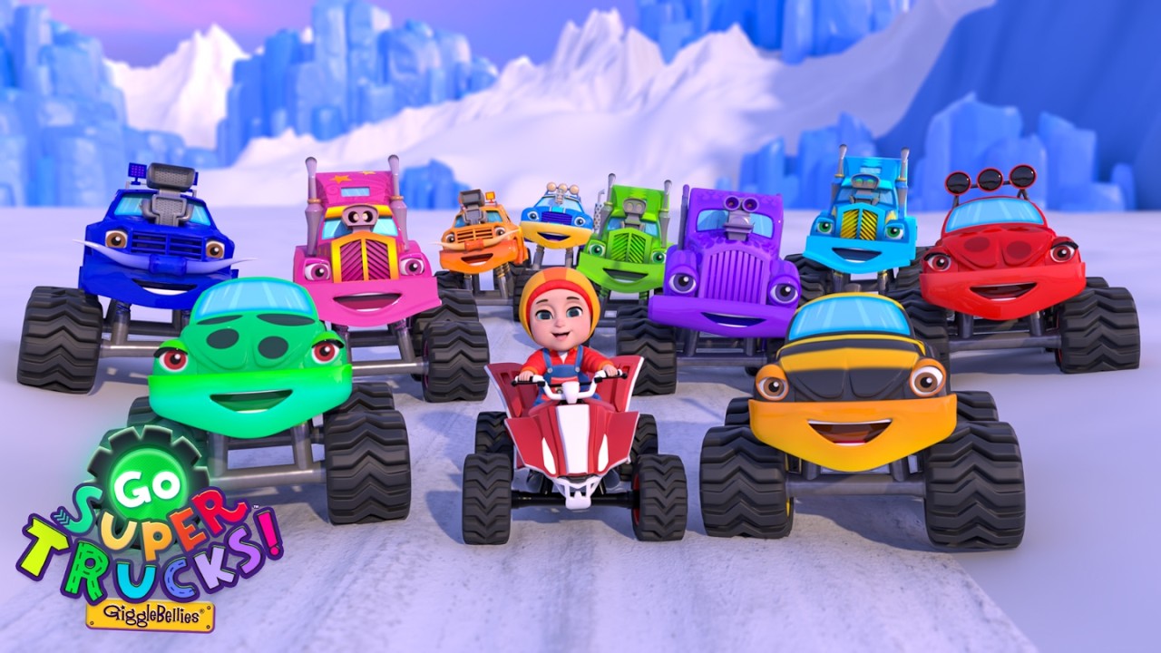 Monster Trucks Adventures | Snow World | Nursery Rhymes - Go Super Trucks