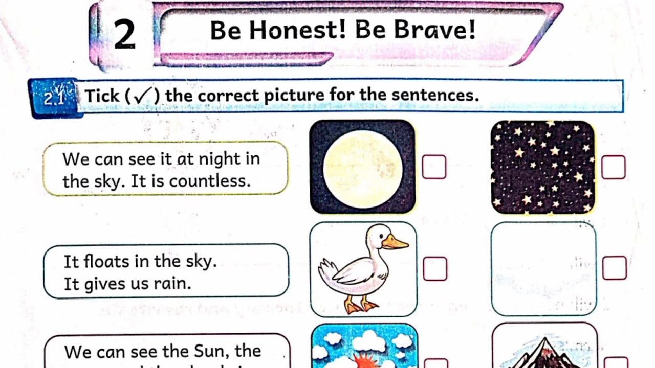 EE 4th standard English term 3 work book answers unit 2 Be brave be honest